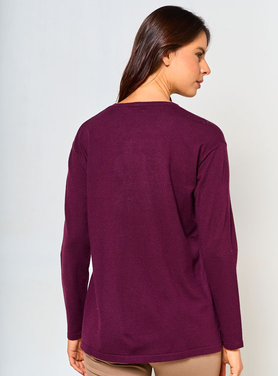 SWEATER MUJER CACHAREL CON APLICACIÓN - 2