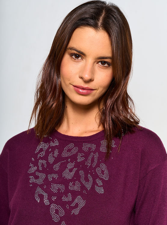 SWEATER MUJER CACHAREL CON APLICACIÓN - 3