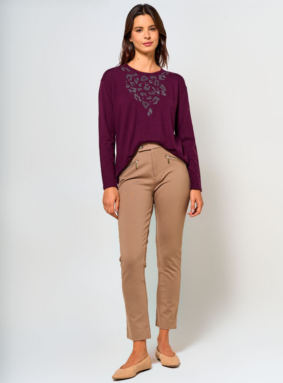 SWEATER MUJER CACHAREL CON APLICACIÓN - 4