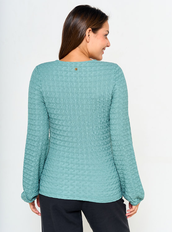 POLERA TATIENNE MANGA LARGA ABULLONADA - 2