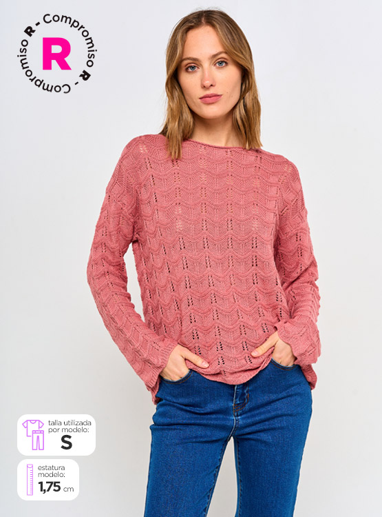 SWEATER TATIENNE CUELLO REDONDO CALADO