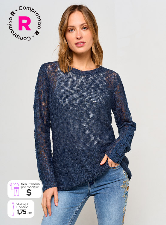 Macramé insert sweater Sweater, cardigans