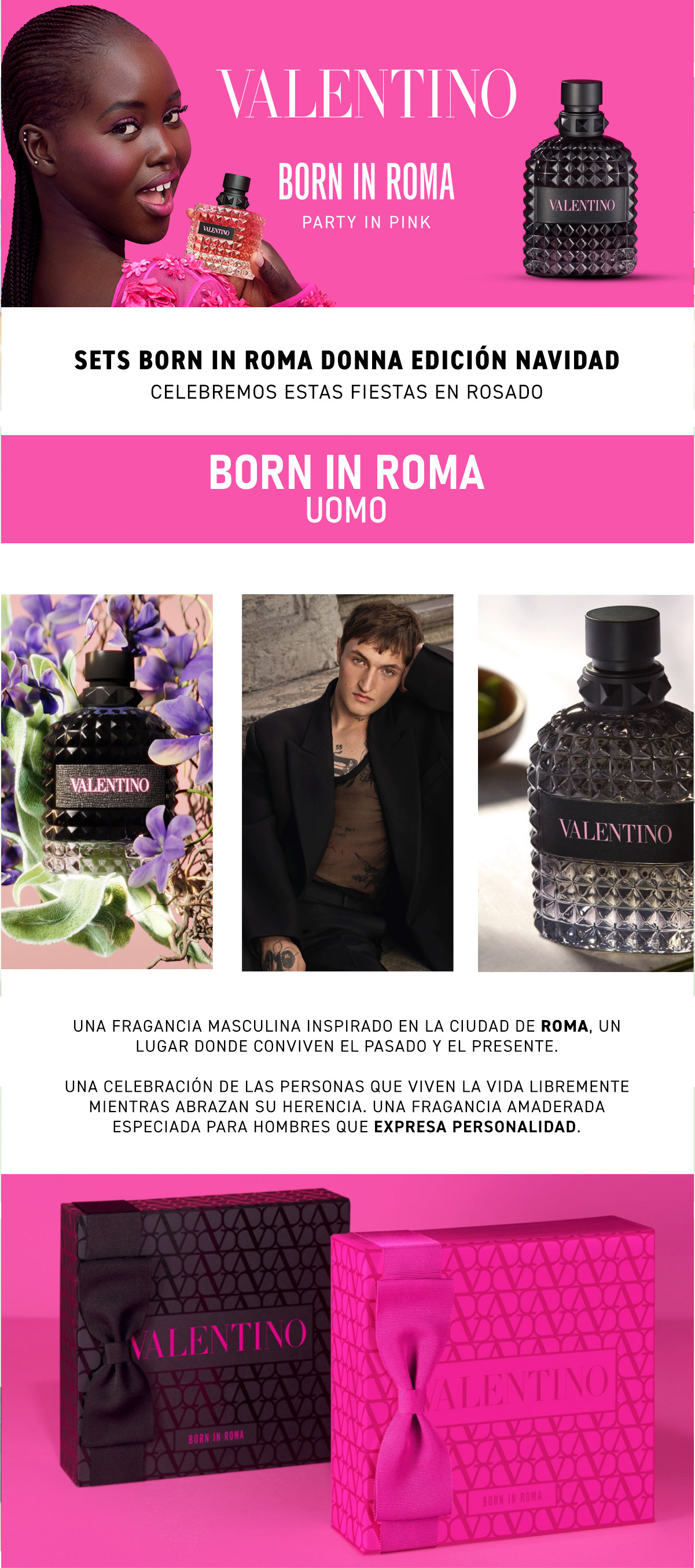 PERFUME HOMBRE BORN IN ROMA UOMO EDT 50ML + 15ML VALENTINO