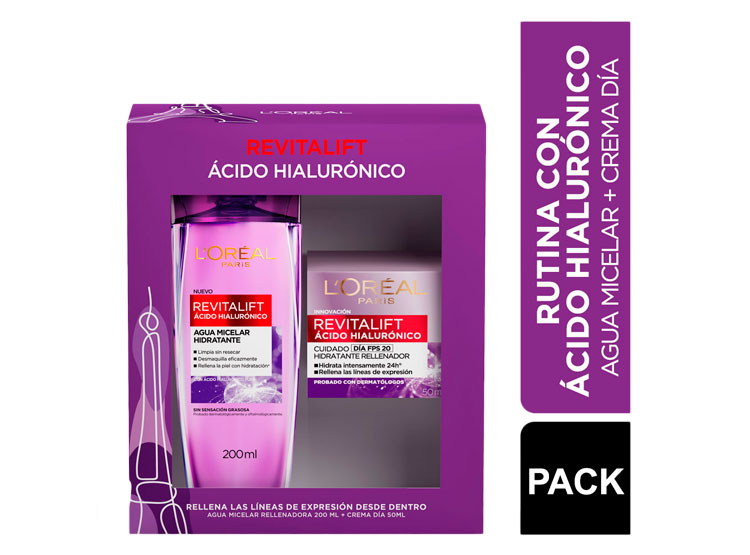 PACK LOREAL SKIN ACIDO HIALURONICO DIA + MICELAR - 1