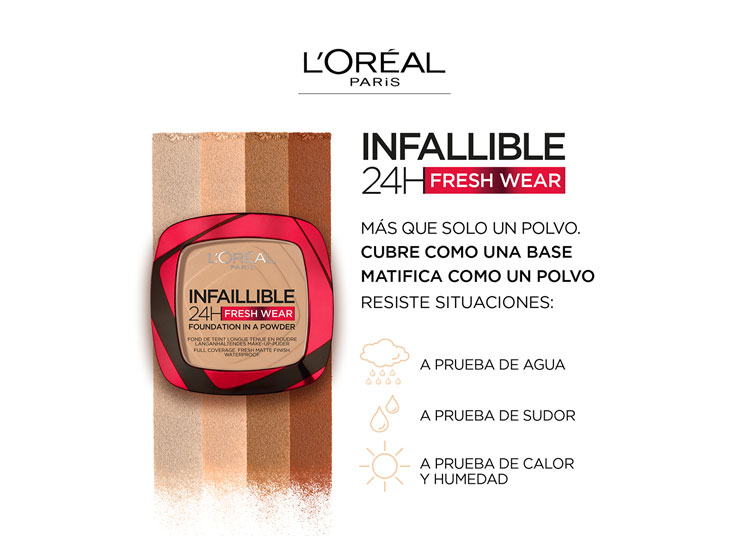 BASE DE MAQUILLAJE LOREAL POLVO INFALLIBLE MAKEUP 140 GOLDEN BEIGE 9 GR - 4