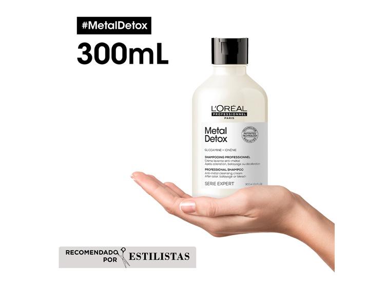TRIO METAL DETOX ANTI-QUIEBRE CABELLO DAÑADO Y CON COLOR SHAMPOO 300 ML + MÁSCARA 250 ML + ACEITE 50 ML - 6