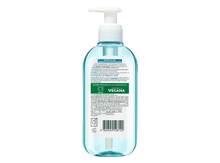LIMPIADOR FACIAL GARNIER GEL ANTIIMPERFECCIONES EXPRESS ACLARA 200 ML - 5
