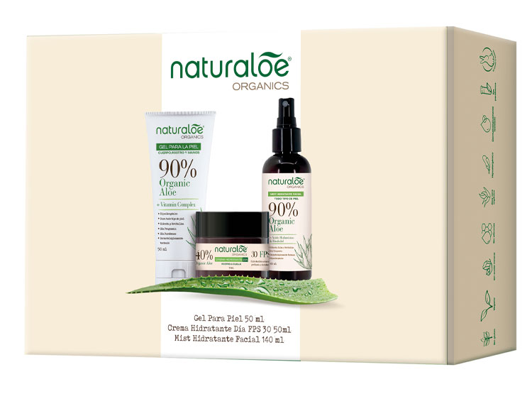 SET NATURALOE CREMA DÍA SPF 30 50 ML + MIST FACIAL 100 ML + GEL HIDRATANTE 500 ML - 2