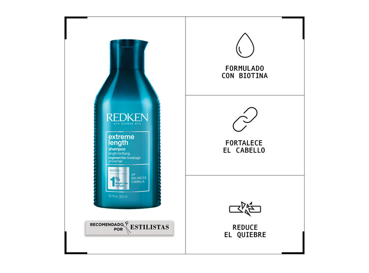 SET REDKEN FORTALECEDOR DE LARGOS CABELLO QUEBRADIZO EXTREME LENGTH SHAMPOO 300 ML + ACONDICIONADOR 300 ML - 2