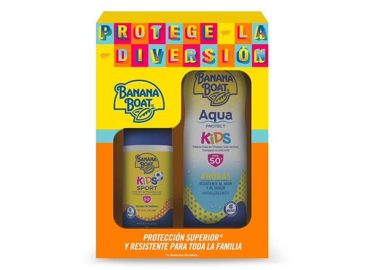 PACK PROTECCIÓN SOLAR BANANA BOAT KIDS ROLL ON 75 ML + SPRAY AQUA KIDS 170 GR - 1