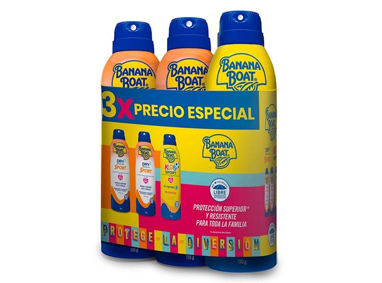 TRIPACK PROTECCIÓN SOLAR BANANA BOAT 2 SPRAY DRY BALANCE SPORT 175 GR + SPRAY KIDS SPORT 175 GR - 1