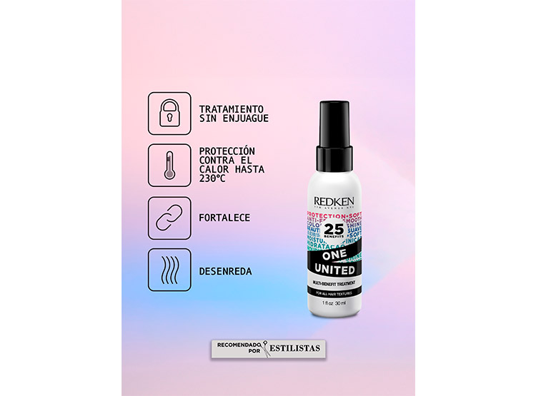 SET BRILLO INTENSO REDKEN CABELLO CON COLOR ACIDIC COLOR GLOSS SHAMPOO SIN SULFATO 500 ML + 75 ML + ACONDICIONADOR 50 ML + SPRAY ONE UNITED 30 ML - 5