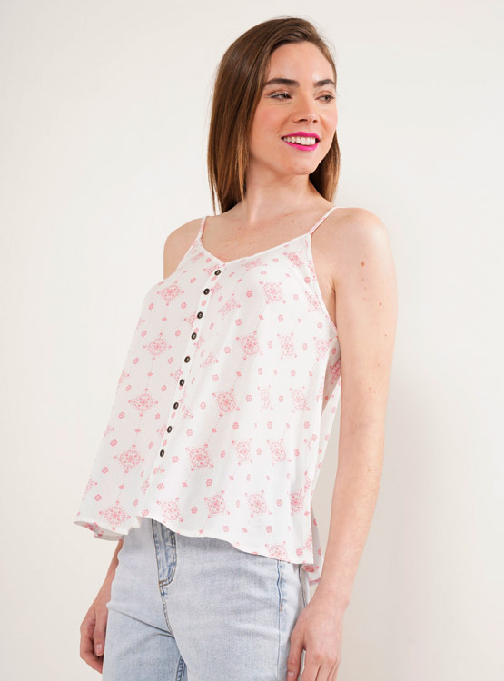 BLUSA BARBADOS ESCOTE V TIRITAS ABOTONADA - 2
