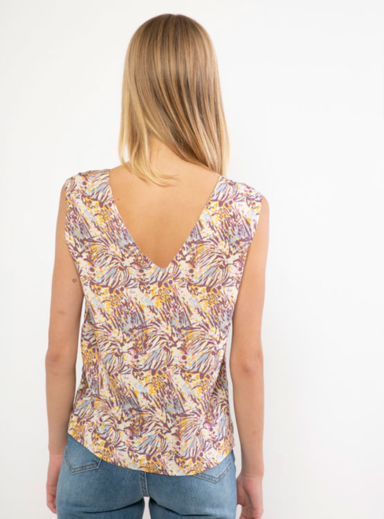 BLUSA BARBADOS ESCOTE EN V ABOTONADA PRINT - 3