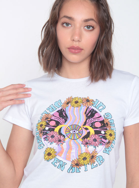 POLERA MANGA CORTA ALGODÓN MUJER BARBADOS GRÁFICA - 4