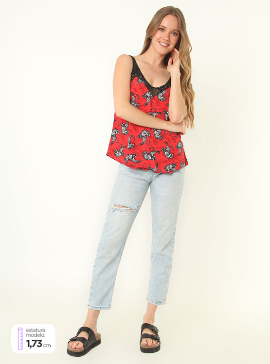 BLUSA BARBADOS FULL PRINT CON MACRAME - 1