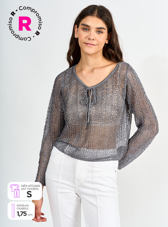 SWEATER MUJER BARBADOS CALADO NUDO - 1