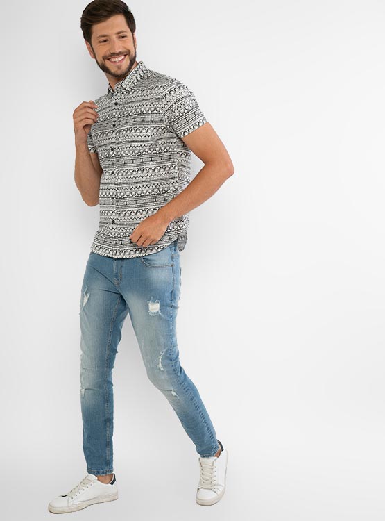 JEANS BARBADOS ROTURA CALCE SKINNY - 1