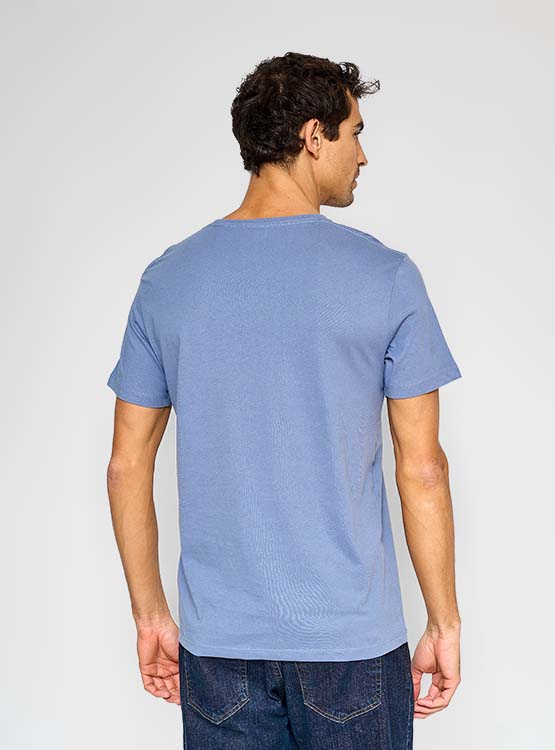 Camiseta Oversize Para Hombre - Algodón, Corte Holgado, Manga Corta, Color Azul, Talla L