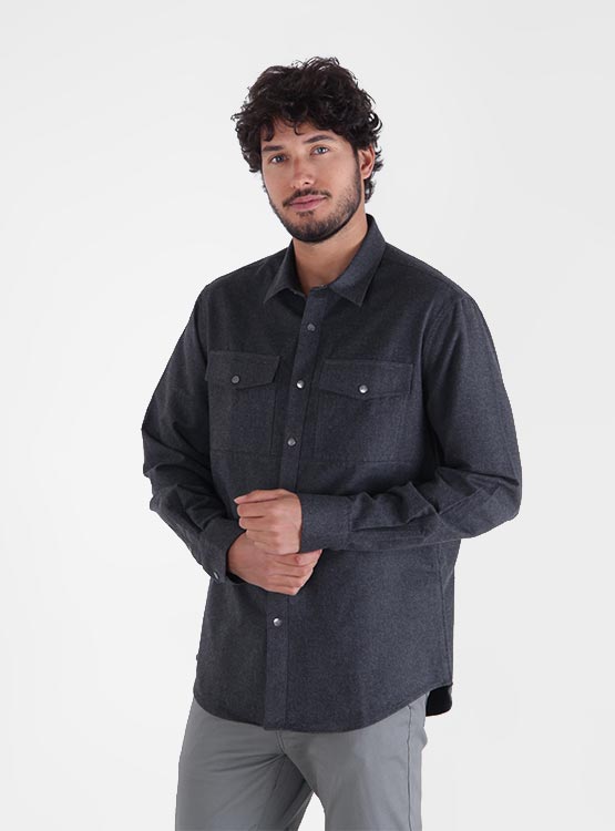 CAMISA MANGA LARGA CACHAREL BOLSILLOS - 2