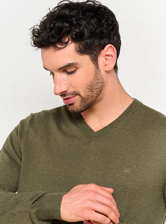 SWEATER CACHAREL CUELLO EN V - 3