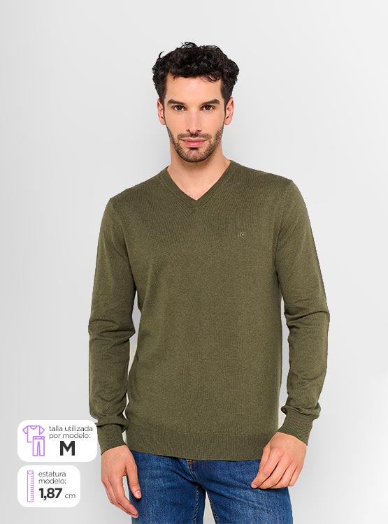 SWEATER CACHAREL CUELLO EN V - 1