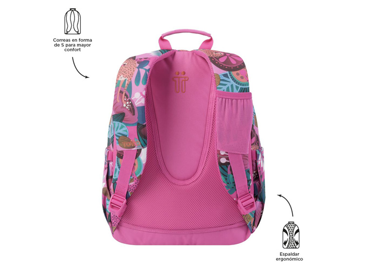Zaino Totto 2018 Per Bambini, 20 Litri, 44 Cm, Multicolore, Con Sistema Per Carrello, Tasche Laterali In Rete