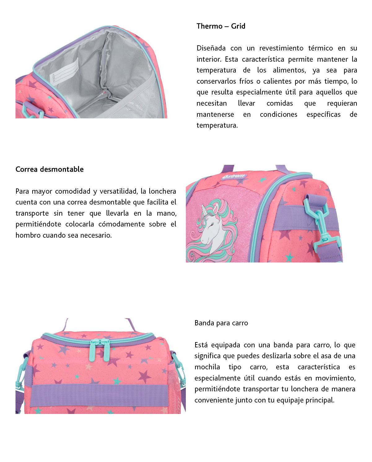 LONCHERA XTREM TÉRMICA NEW BREAK 4XT UNICORNIOS ROSADO