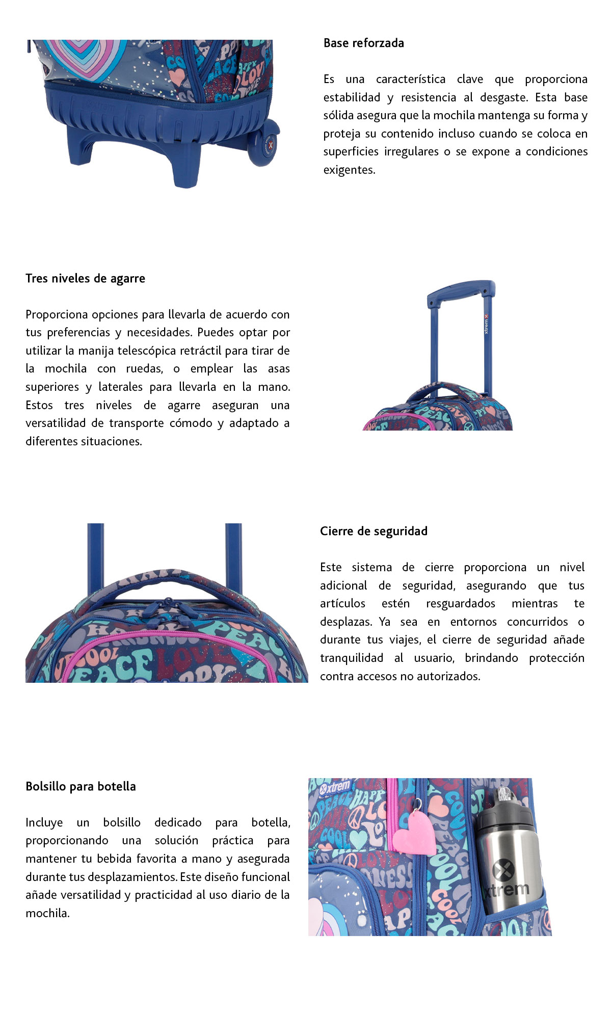 MOCHILA XTREM CON RUEDAS CROSS 2.0 AZUL
