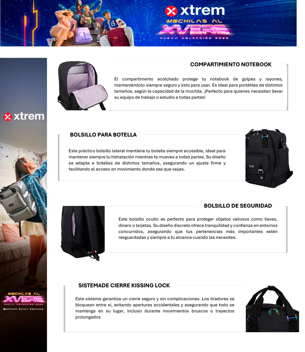 MOCHILA NOTEBOOK XTREM BRIZ 2.0 5XT NEGRO 15