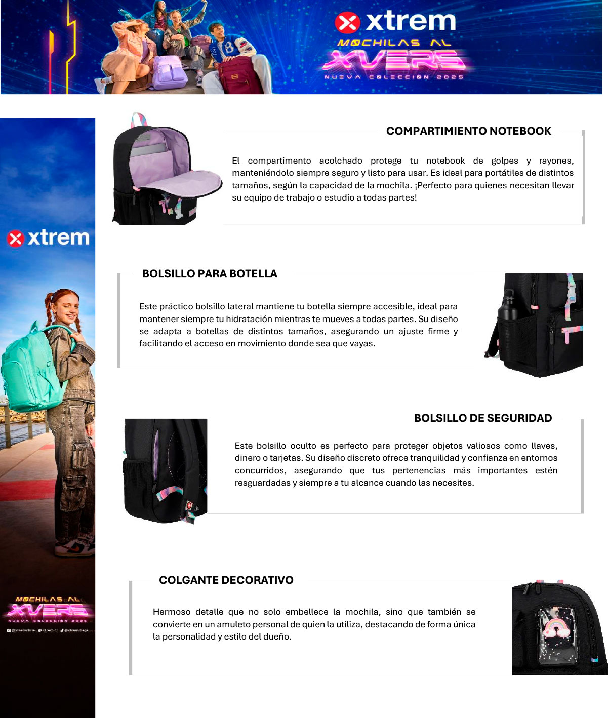 MOCHILA NOTEBOOK XTREM CLEVELAND 5XT NEGRO 15