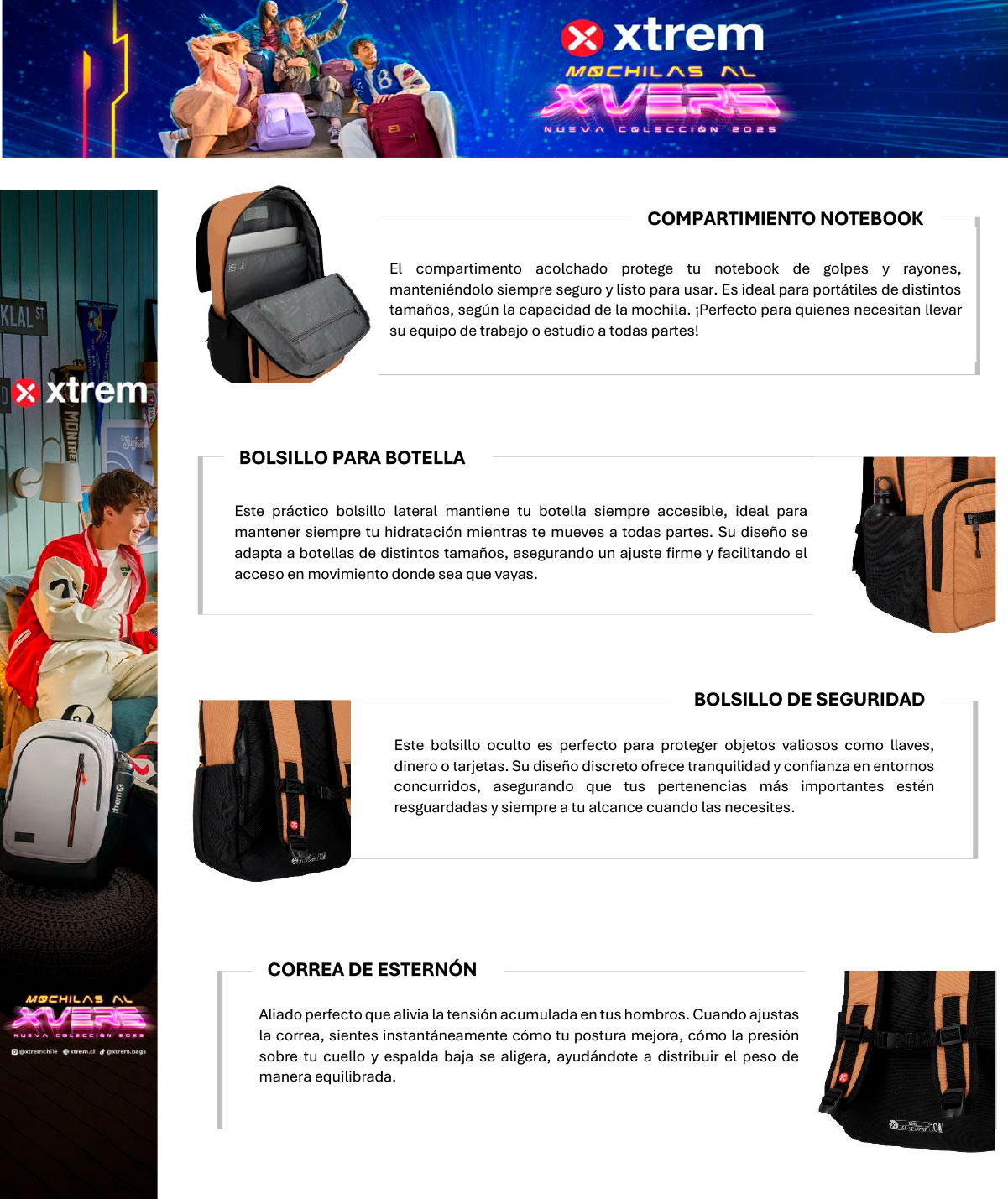 MOCHILA NOTEBOOK XTREM KENT 5XT CAFÉ 16