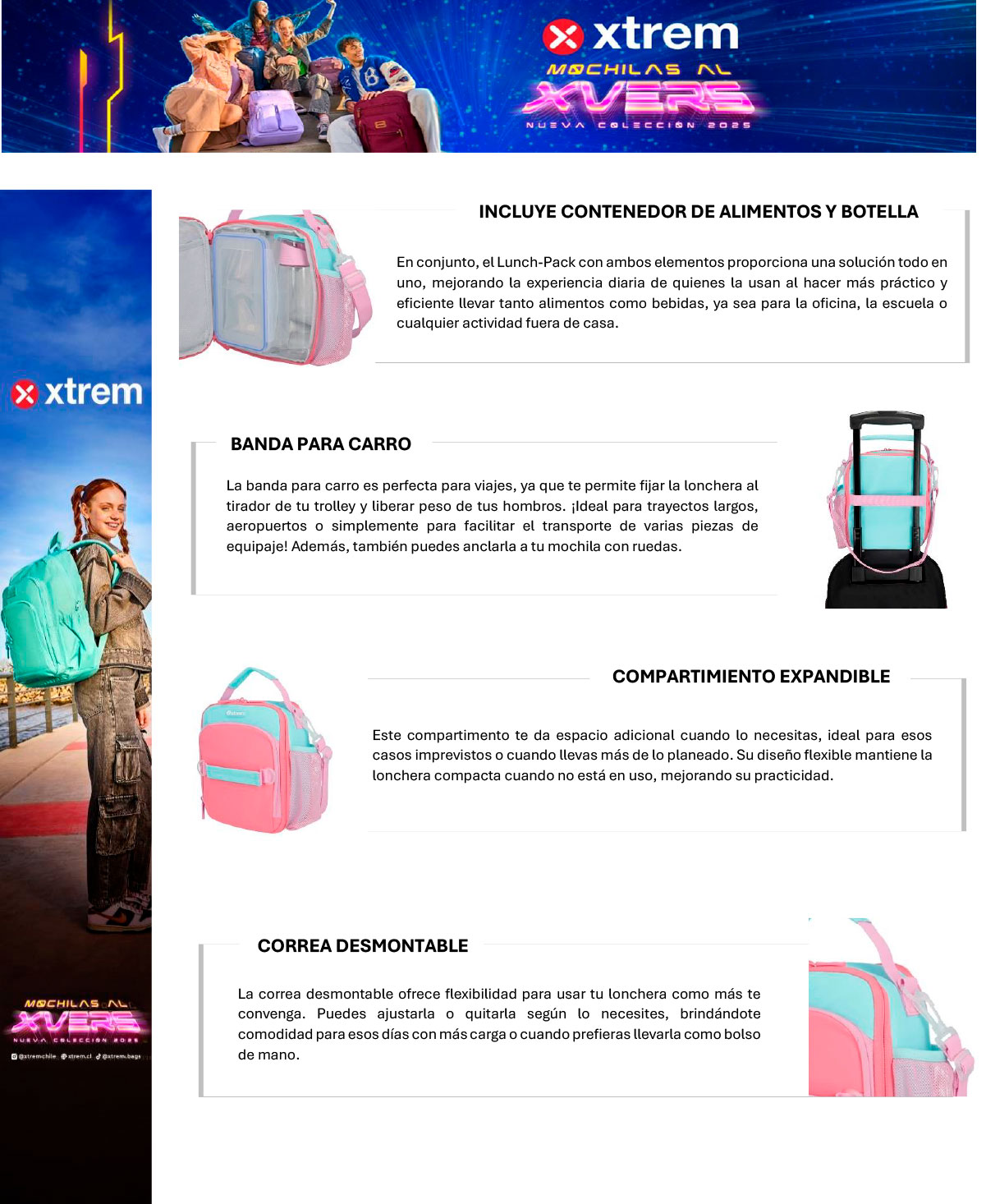 LONCHERA TÉRMICA XTREM LUNCH-PACK 5XT MULTICOLOR