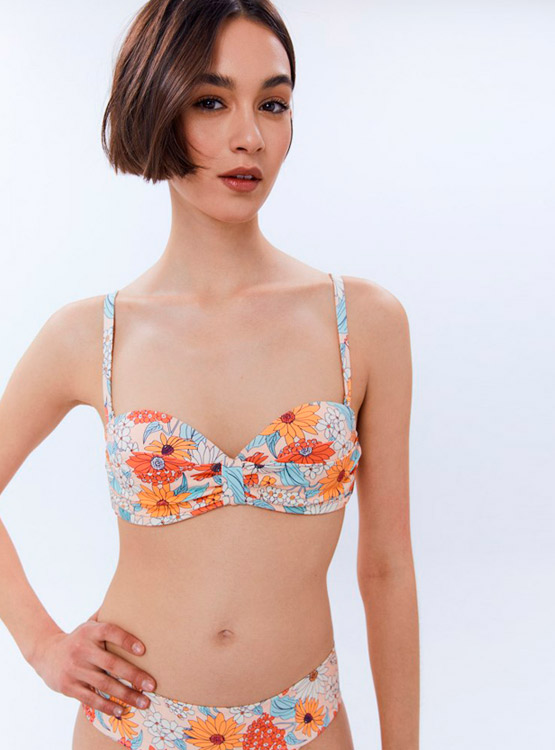 FIREFLY Miriam II Top Bikini Donna, Flower/Stripes Taglia S: Stile E Comfort A Prova D'Acqua
