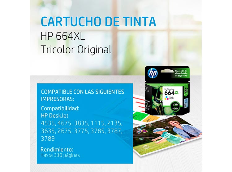 Ripley - CARTUCHO DE TINTA HP ORIGINAL 664XL TRICOLOR