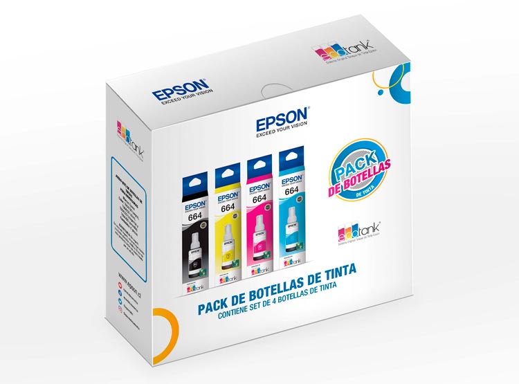 Ripley - PACK X4 TINTA EPSON T664