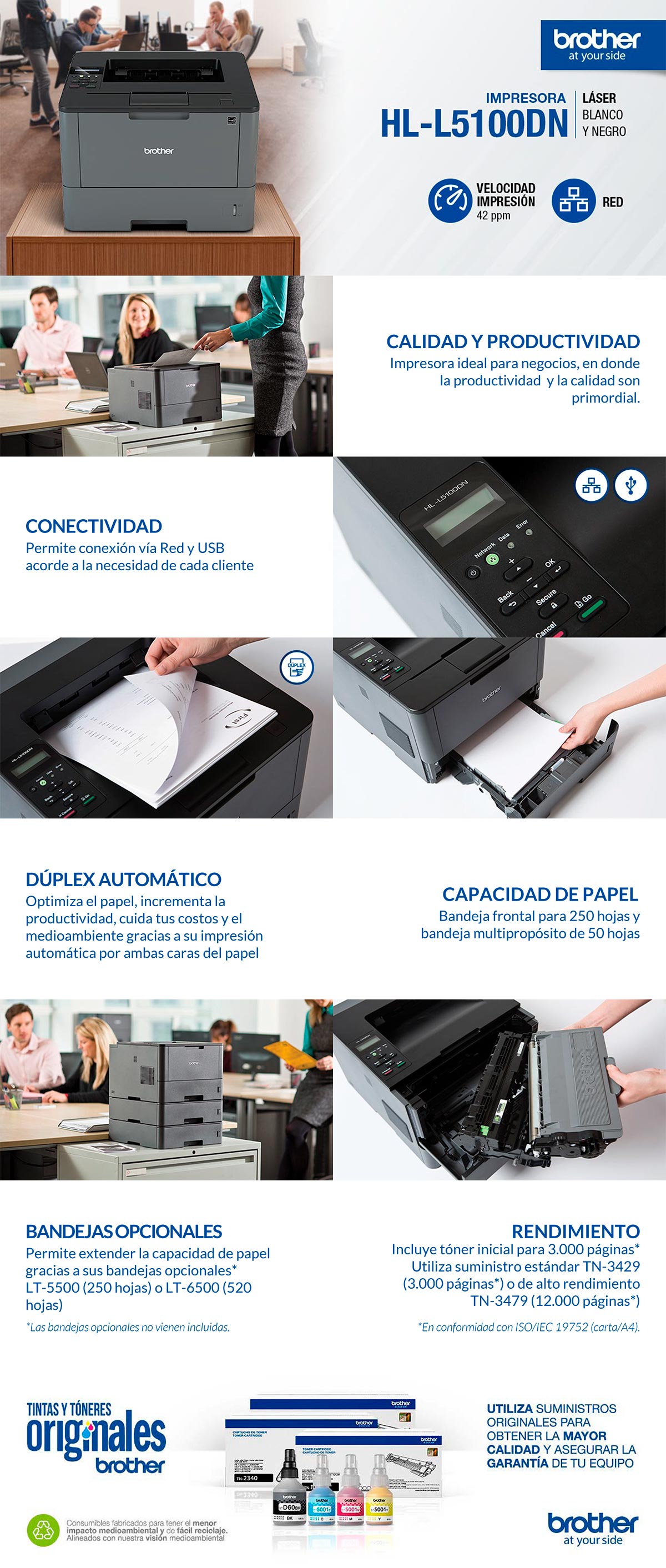 IMPRESORA BROTHER LASER HLL5100DN