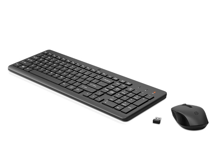 HP 330 Combo Tastiera E Mouse Wireless – QWERTY Spagnolo, 1600 DPI, Tasti Scorciatoia, LED Indicatori, Per Windows 10/11, Nero