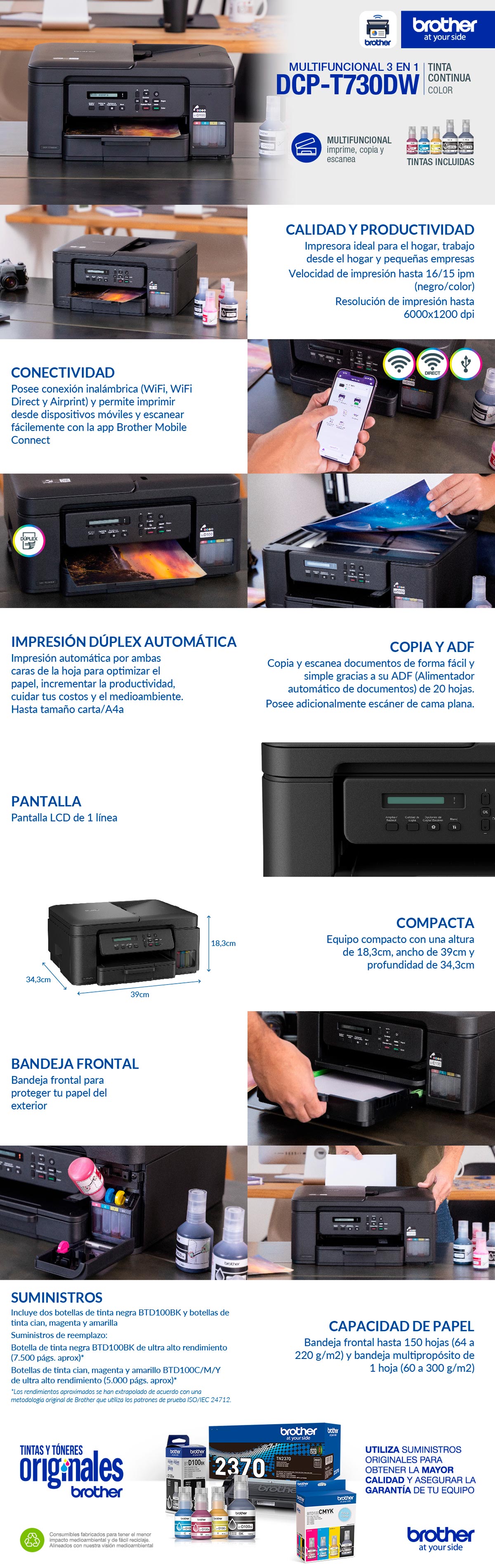 IMPRESORA MULTIFUNCIONAL BROTHER DCP-T730DW