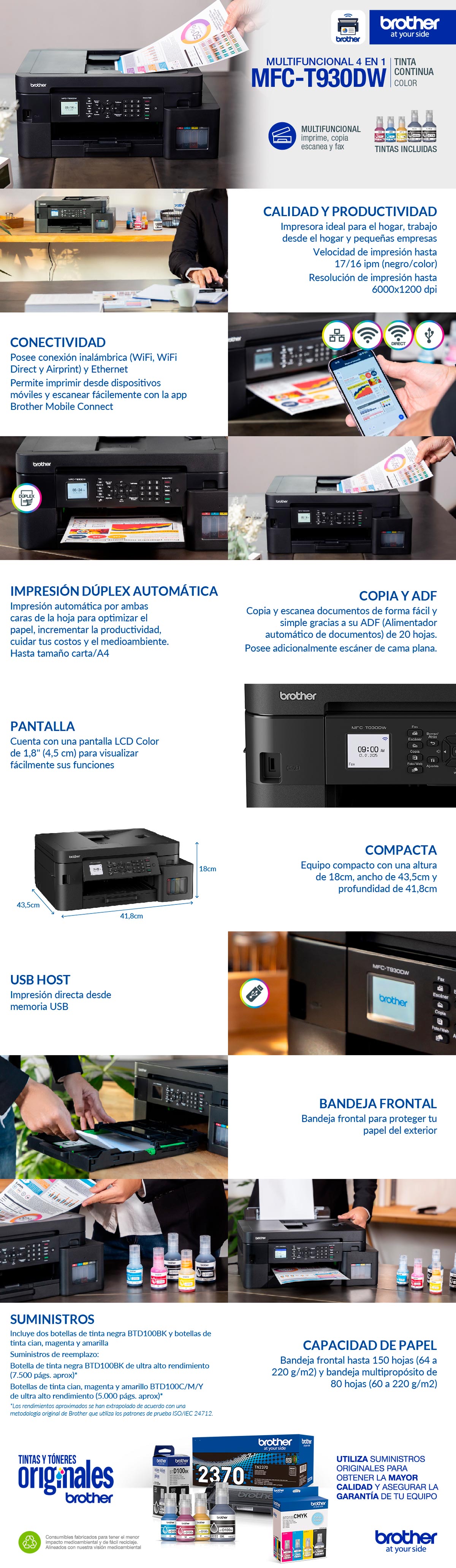 IMPRESORA MULTIFUNCIONAL BROTHER MFC-T930DW
