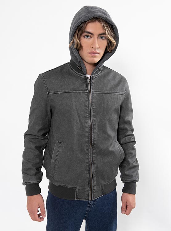 Ripley - CHAQUETA ROBERT LEWIS PU CON GORRO