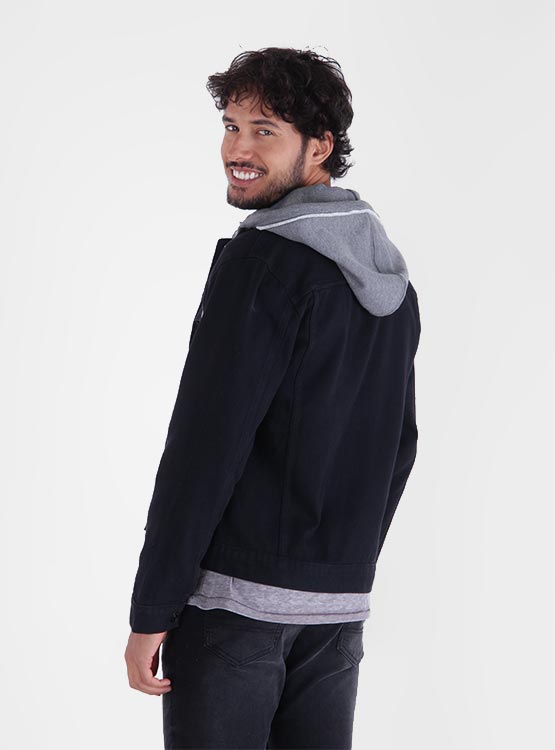 CHAQUETA ROBERT LEWIS DENIM CON GORRO - 3