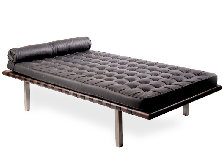 SOFÁ CHAISE RIPLEY HOME LONGUE BARCELONA ACERO CUERO NEGRO - 1