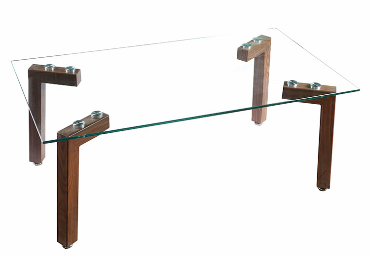 MESA DE CENTRO SPAZZIO JOCKEY NOGAL TUBO - 2