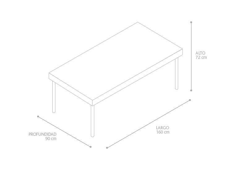 MESA DE COMEDOR RIPLEY HOME MALLORCA 160 X 90 CM - 4