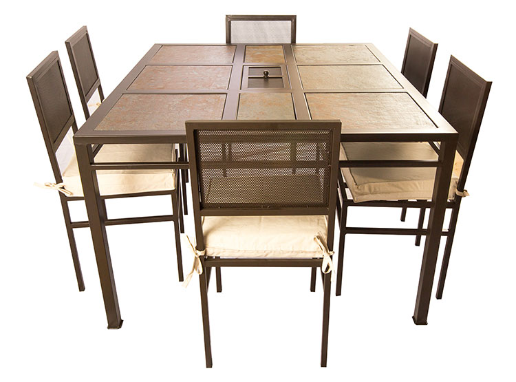 JUEGO DE COMEDOR TERRAZA RIPLEY HOME CON BRASERO CHICO 6S - 2