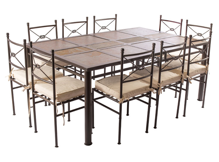 JUEGO DE COMEDOR TERRAZA RIPLEY HOME FRANJA PIEDRA NUDO 10S - 2