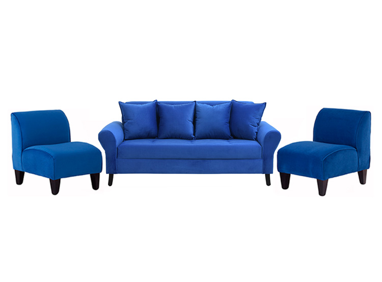 JUEGO DE LIVING BODEVIR SOFA LUA FELPA 3-1-1 CUERPOS + POLTRONAS