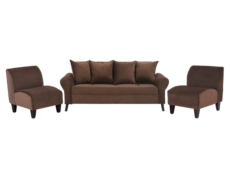 JUEGO DE LIVING BODEVIR SOFA LUA FELPA 3-1-1 CUERPOS + POLTRONAS - 1