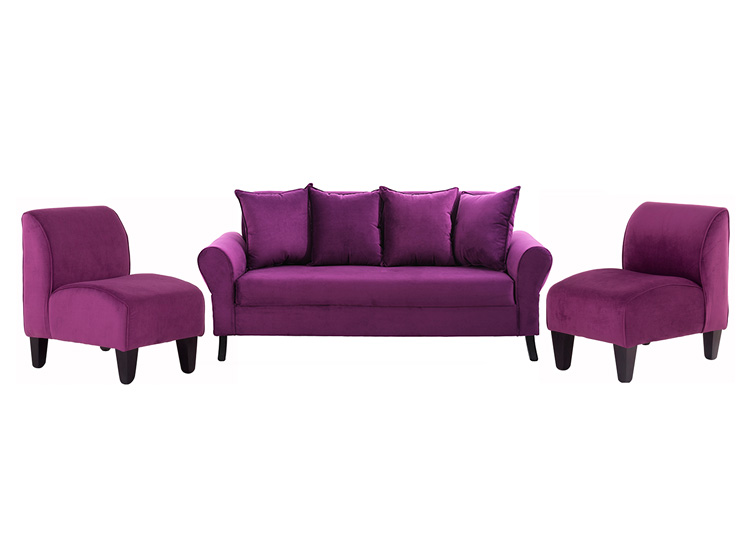 JUEGO DE LIVING BODEVIR SOFA LUA FELPA 3-1-1 CUERPOS + POLTRONAS